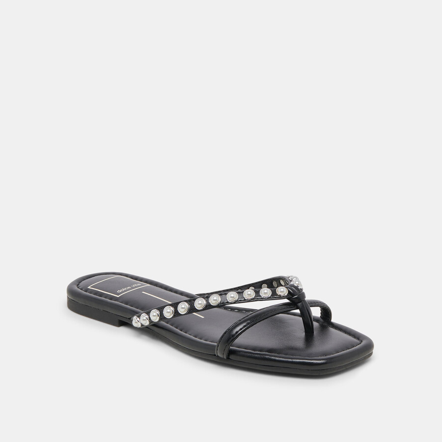 sandali lucca pearl perle nere