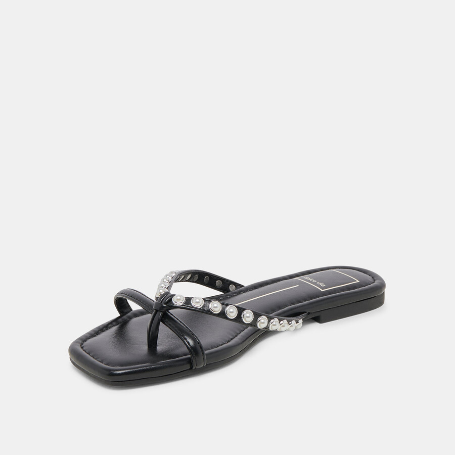 sandali lucca pearl perle nere