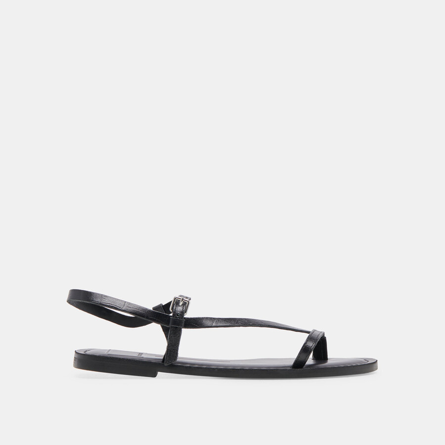 sandali wandre noir in pelle goffrata