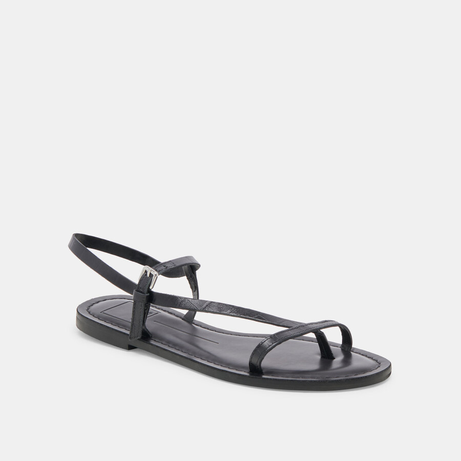 sandali wandre noir in pelle goffrata