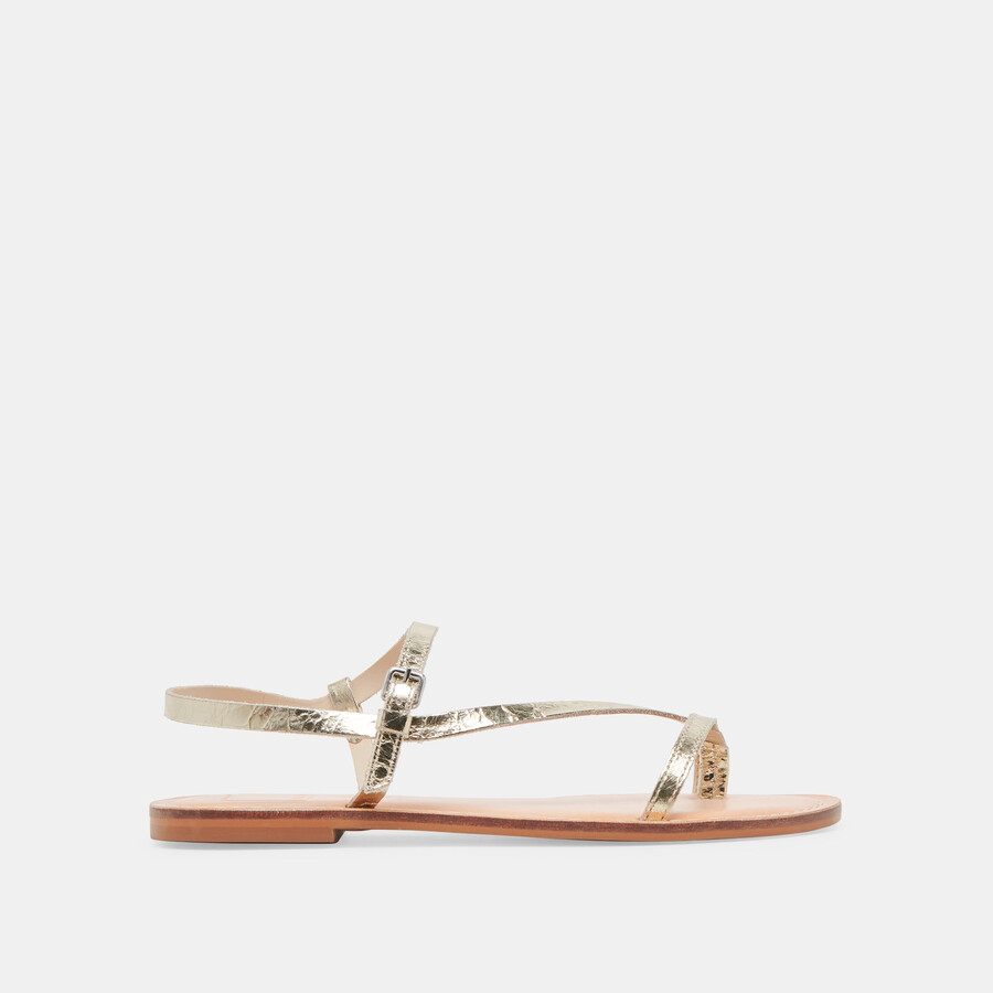 sandali wandre in pelle invecchiata color oro