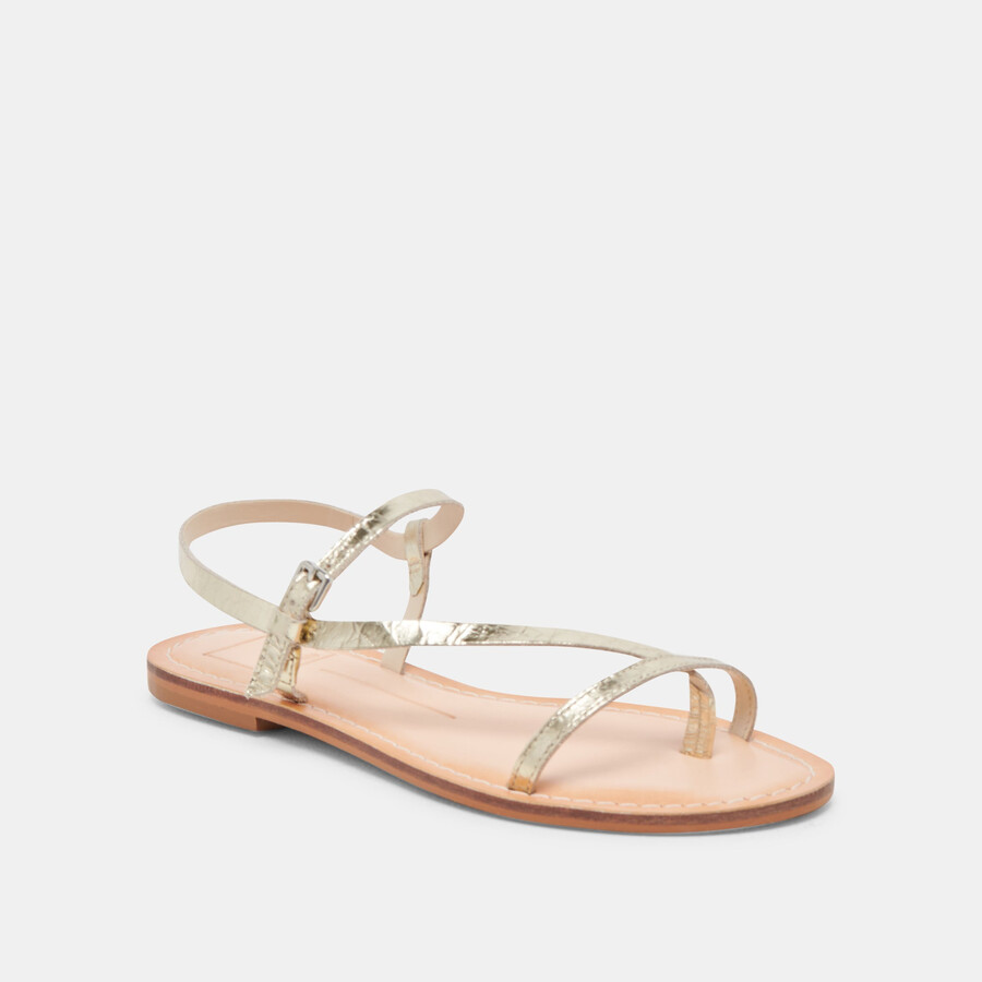 sandali wandre in pelle invecchiata color oro