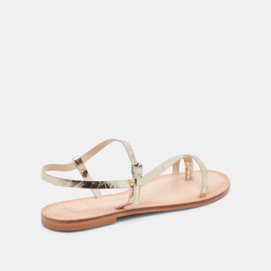 sandali wandre in pelle invecchiata color oro