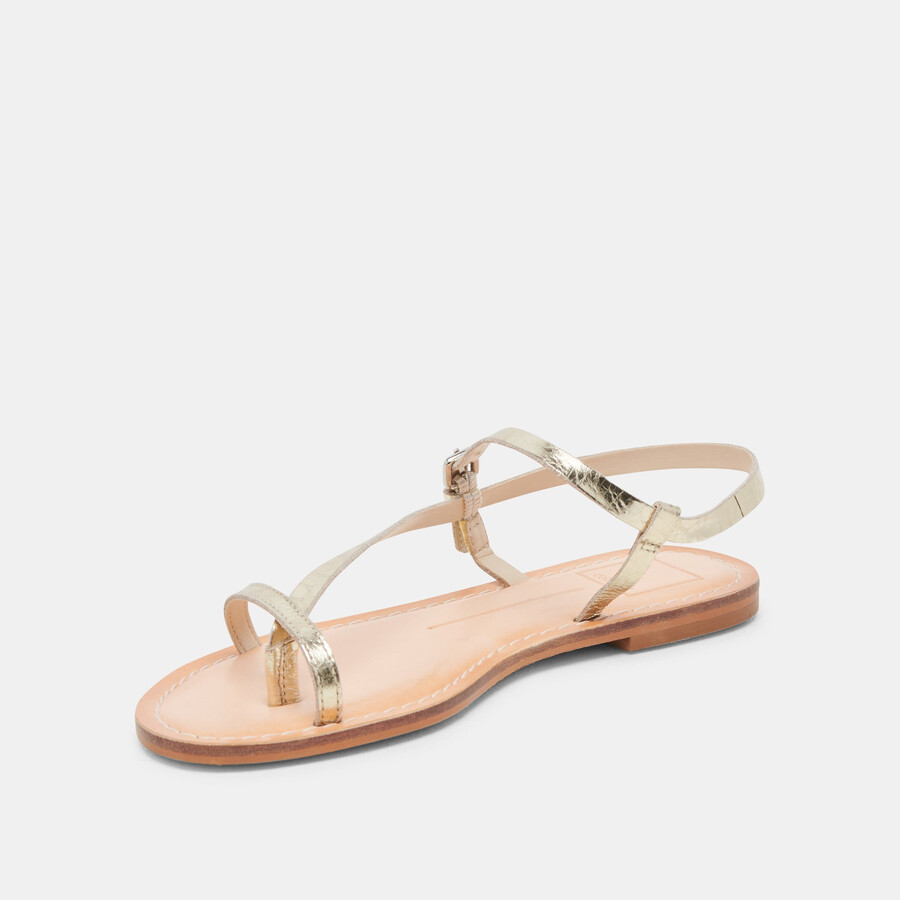 sandali wandre in pelle invecchiata color oro