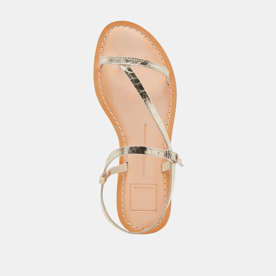 sandali wandre in pelle invecchiata color oro