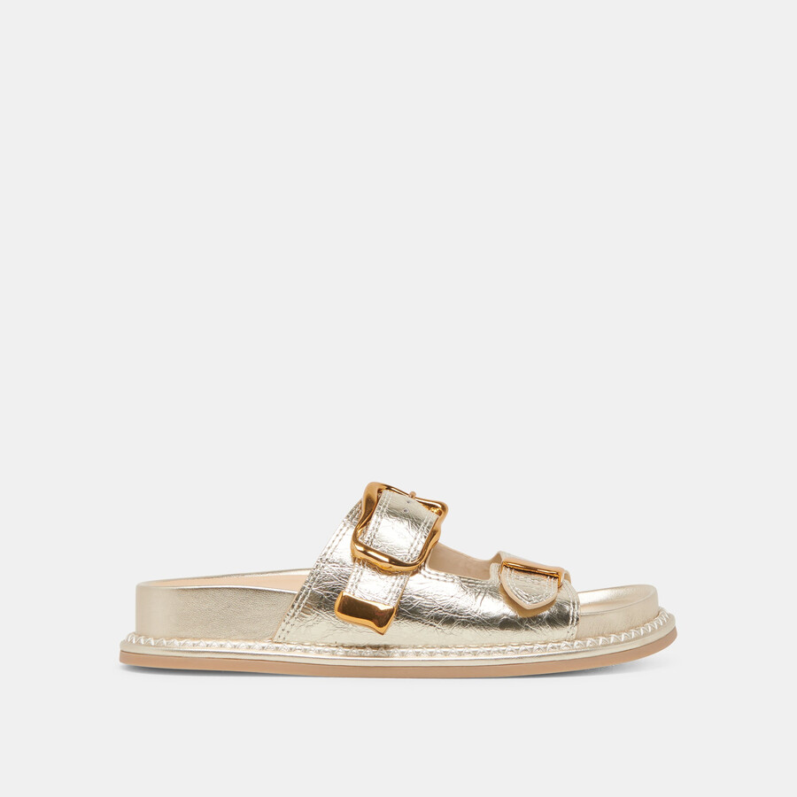 sandali sevana in pelle invecchiata color oro chiaro