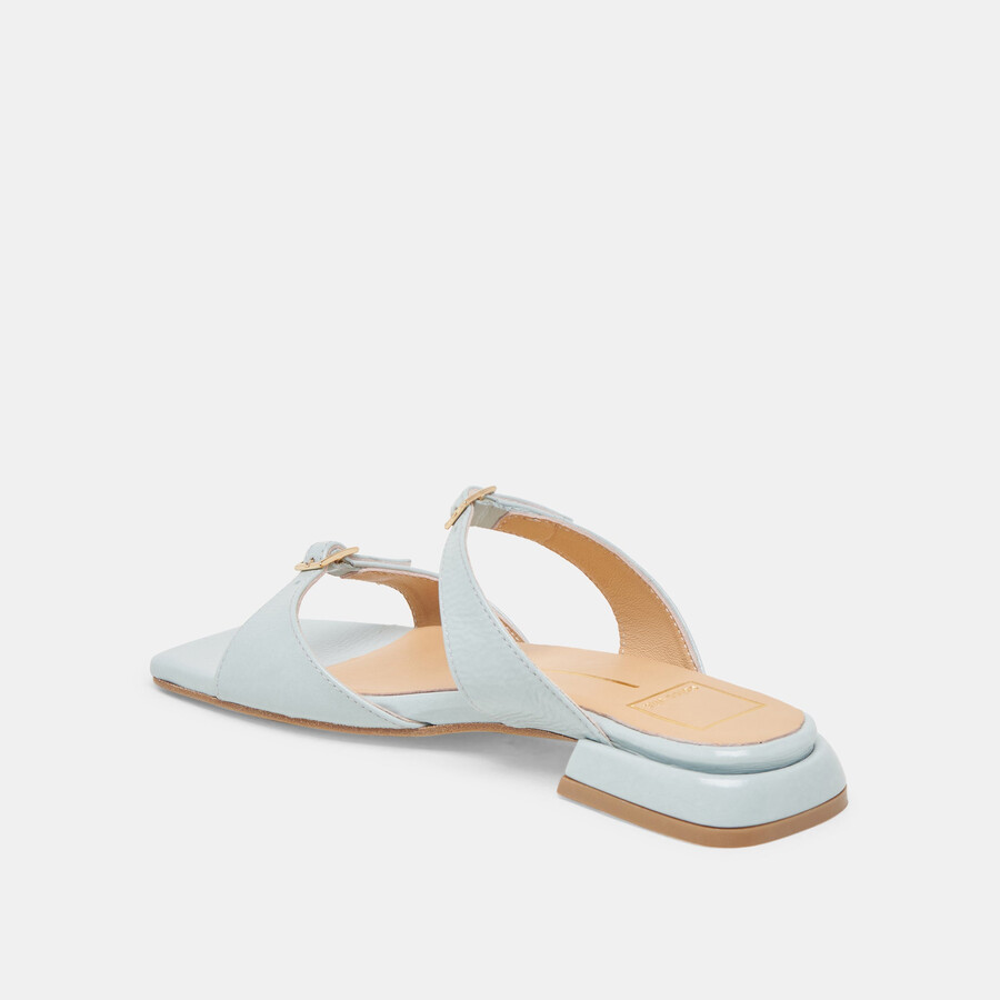sandali lavern in vernice stropicciata blu ghiaccio