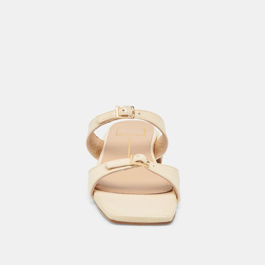 sandali lavern in vernice stropicciata giallo chiaro