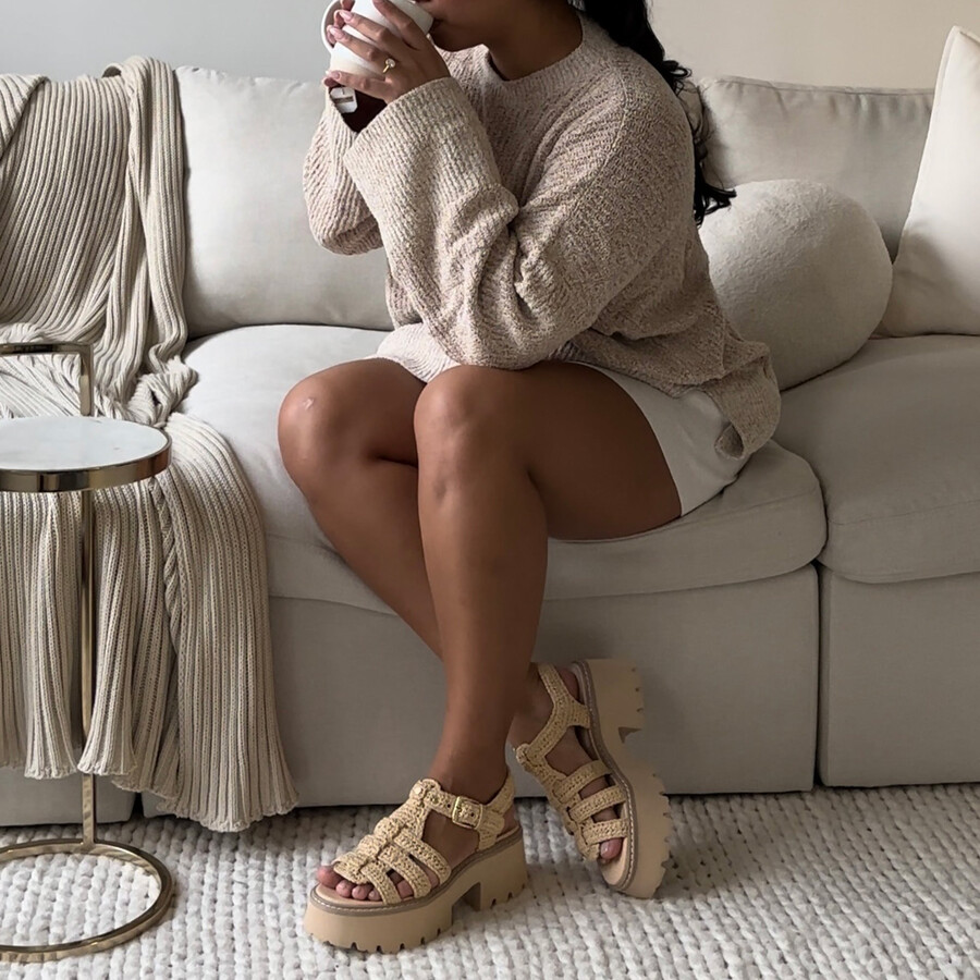 sandali latice lt natural knit