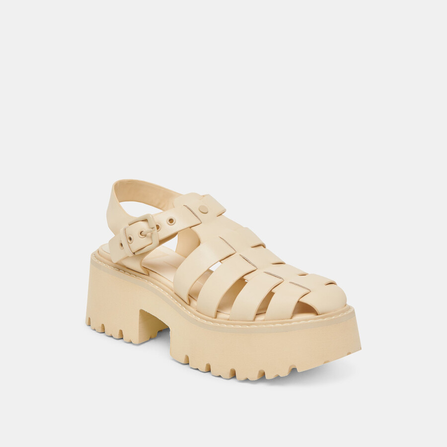 sandali lasly tonal in pelle giallo chiaro