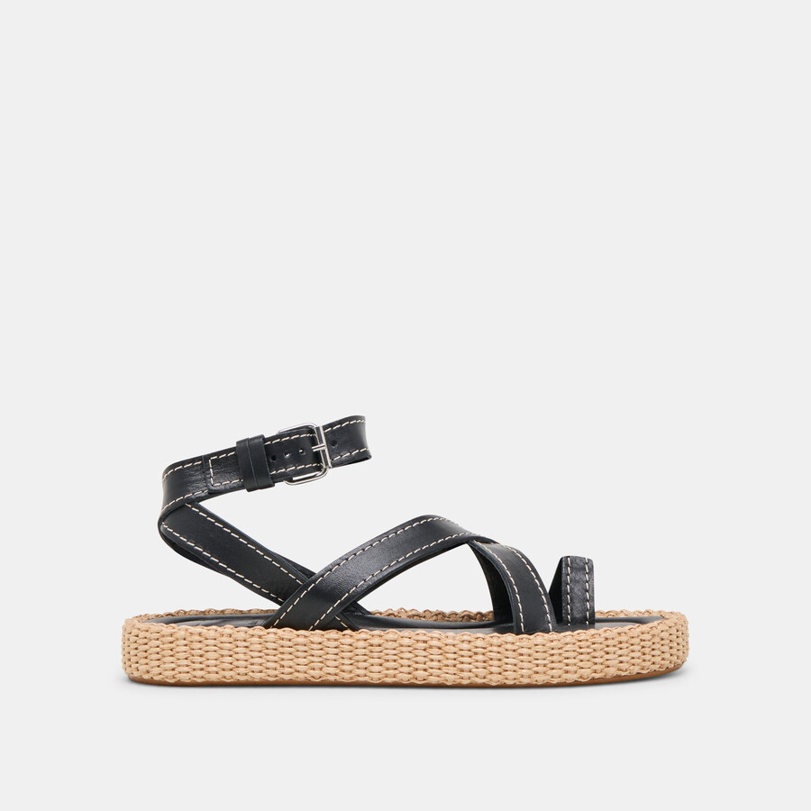 sandali roxie in pelle nera