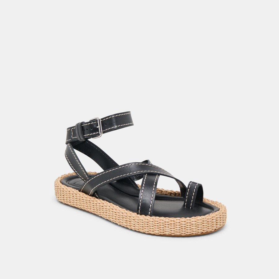 sandali roxie in pelle nera