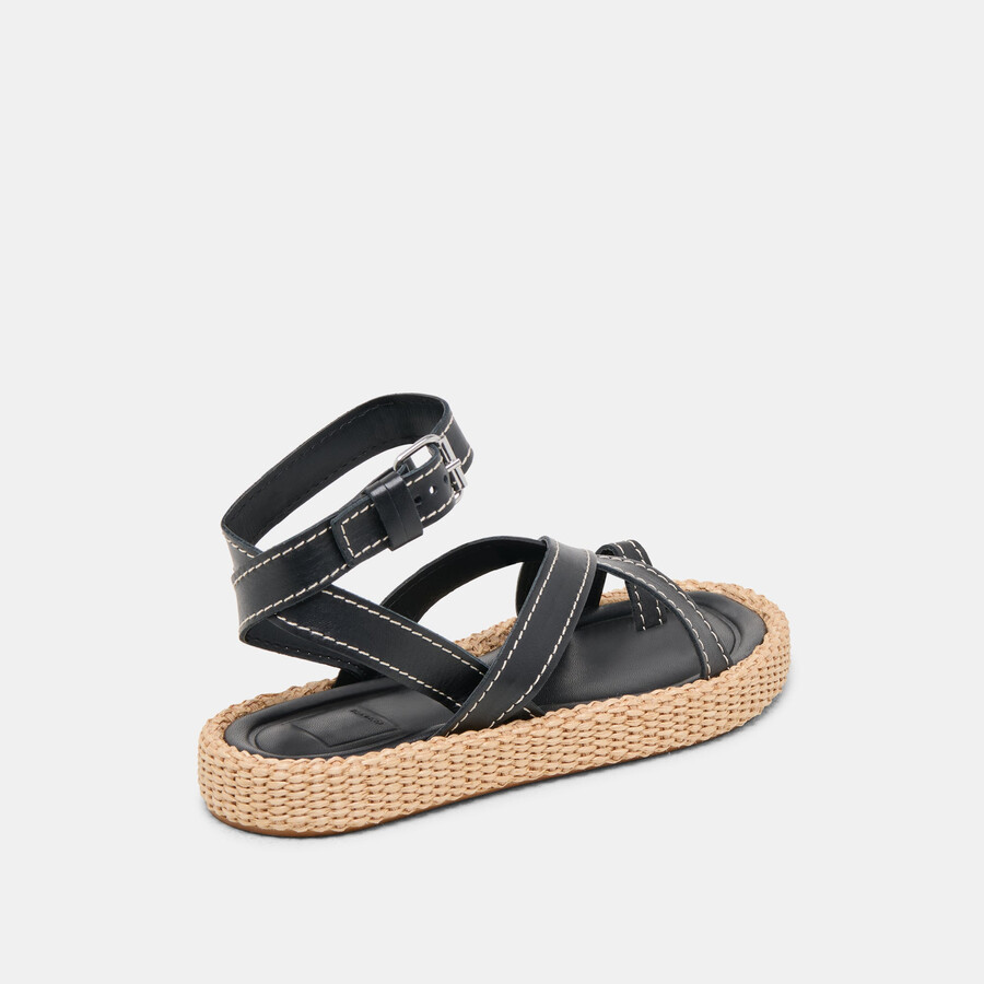 sandali roxie in pelle nera