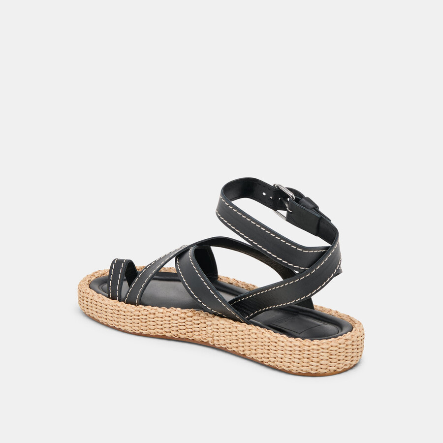 sandali roxie in pelle nera