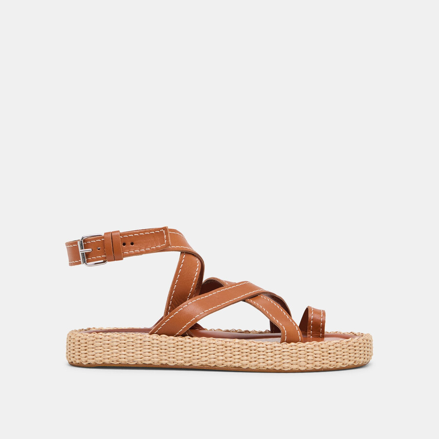 sandali roxie in pelle marrone