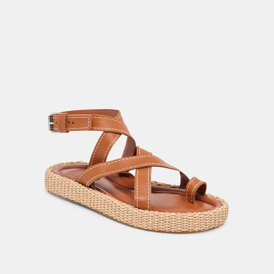 sandali roxie in pelle marrone