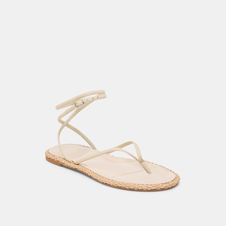 sandali cove in pelle bianco sporco