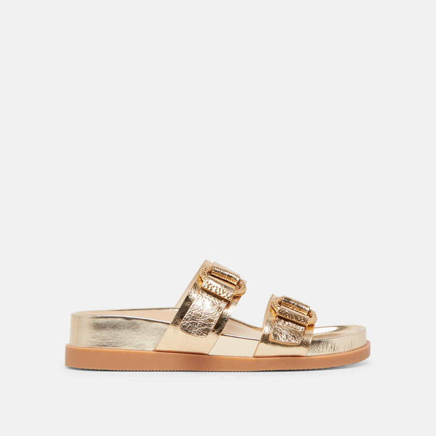 sandali soya in pelle invecchiata color oro