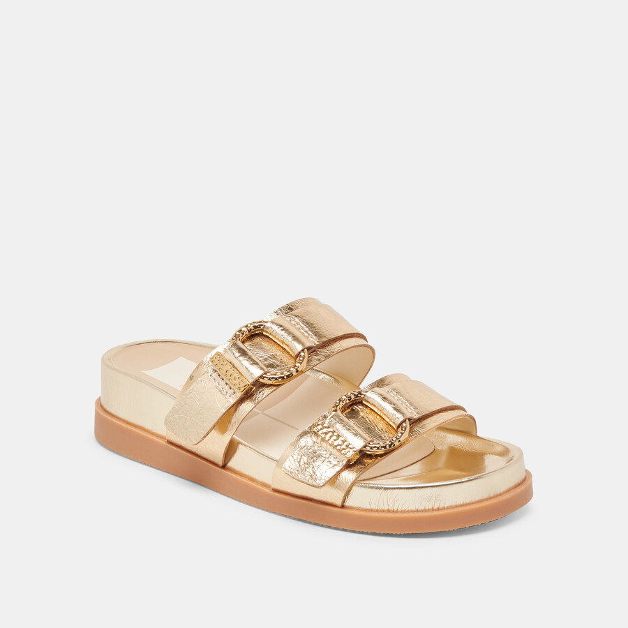 sandali soya in pelle invecchiata color oro