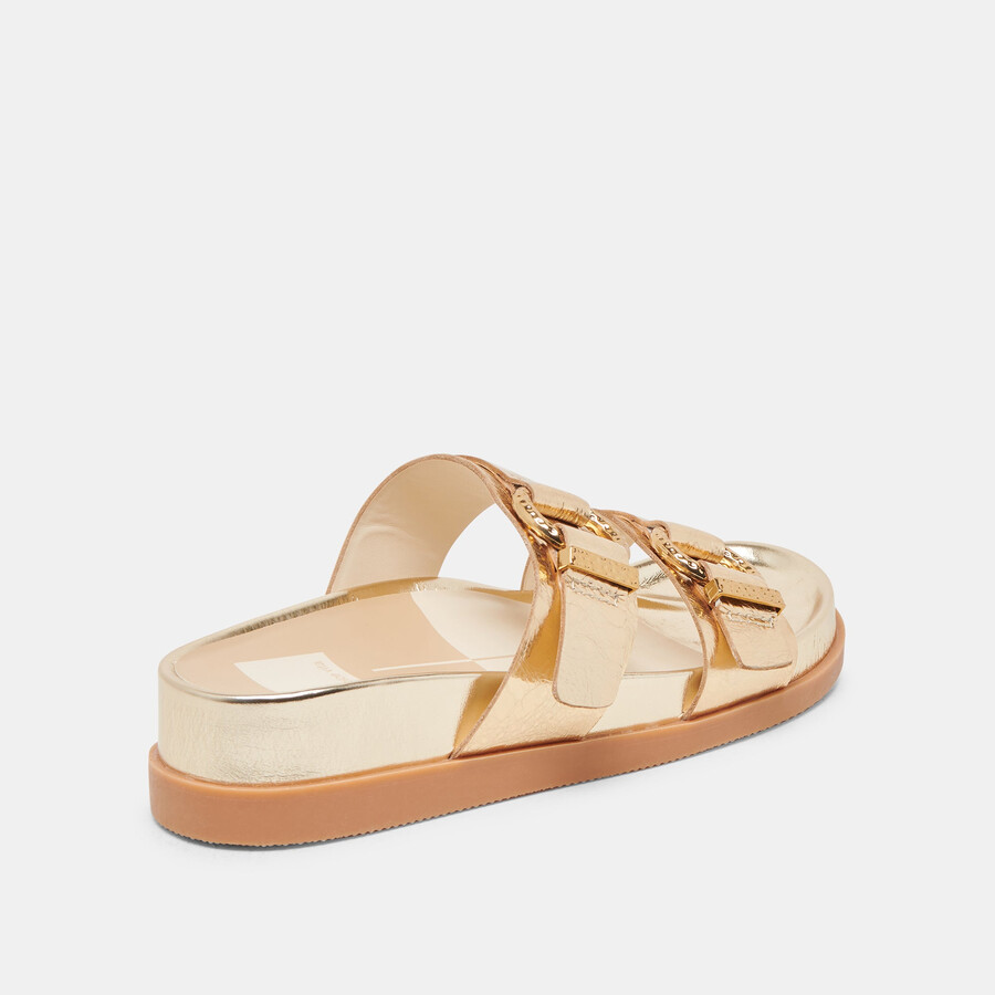 sandali soya in pelle invecchiata color oro