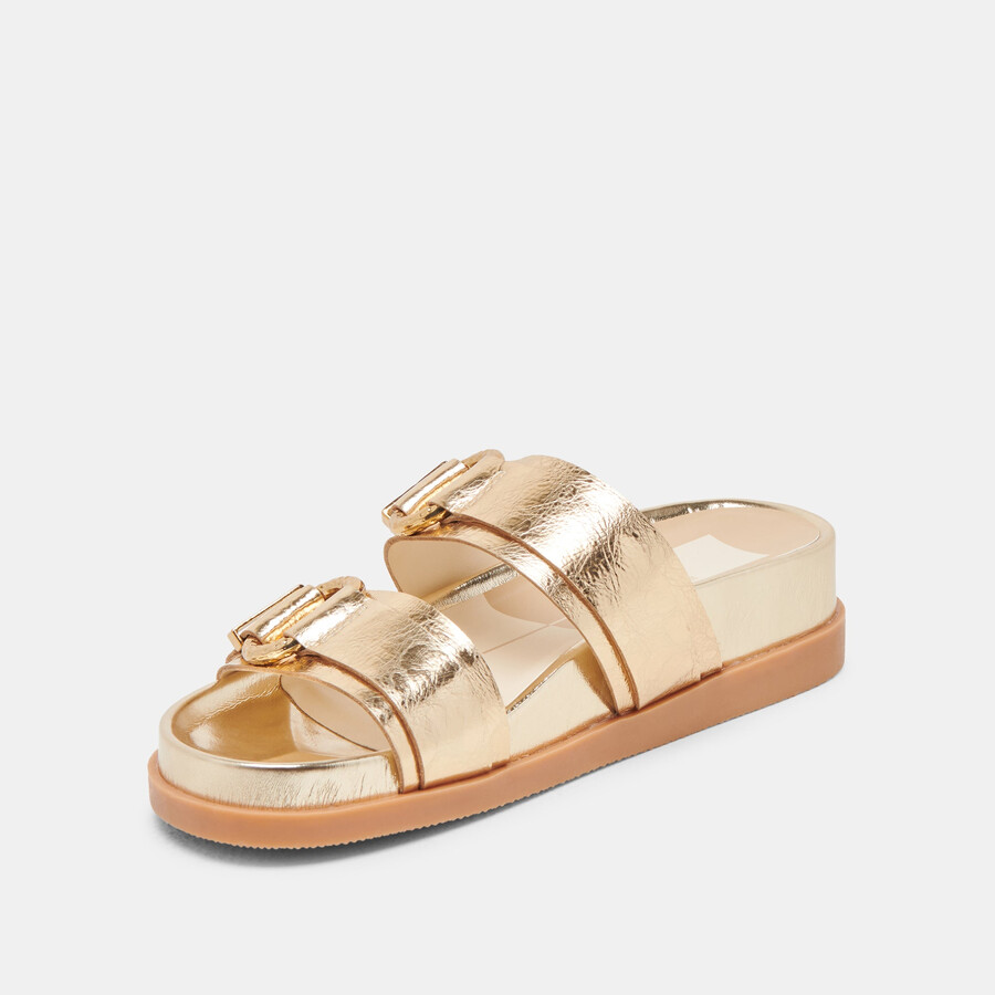 sandali soya in pelle invecchiata color oro