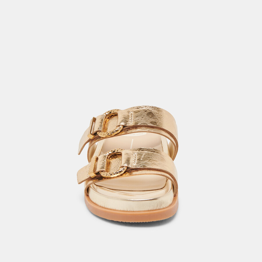 sandali soya in pelle invecchiata color oro