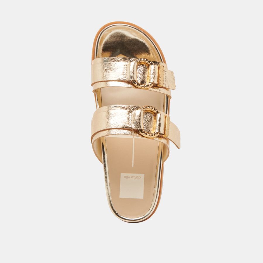 sandali soya in pelle invecchiata color oro