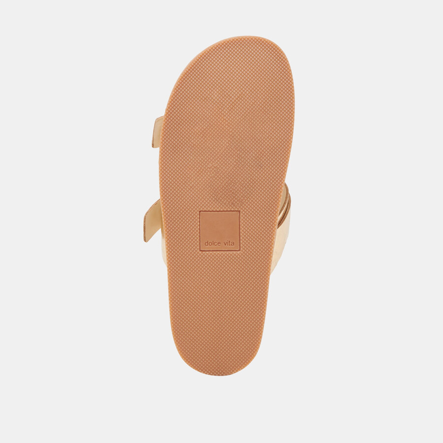 sandali soya in pelle invecchiata color oro