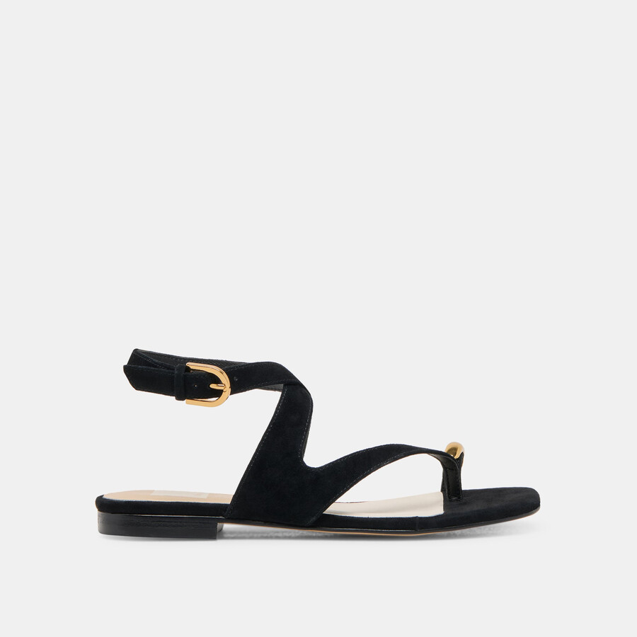 sandali earla in pelle scamosciata onice