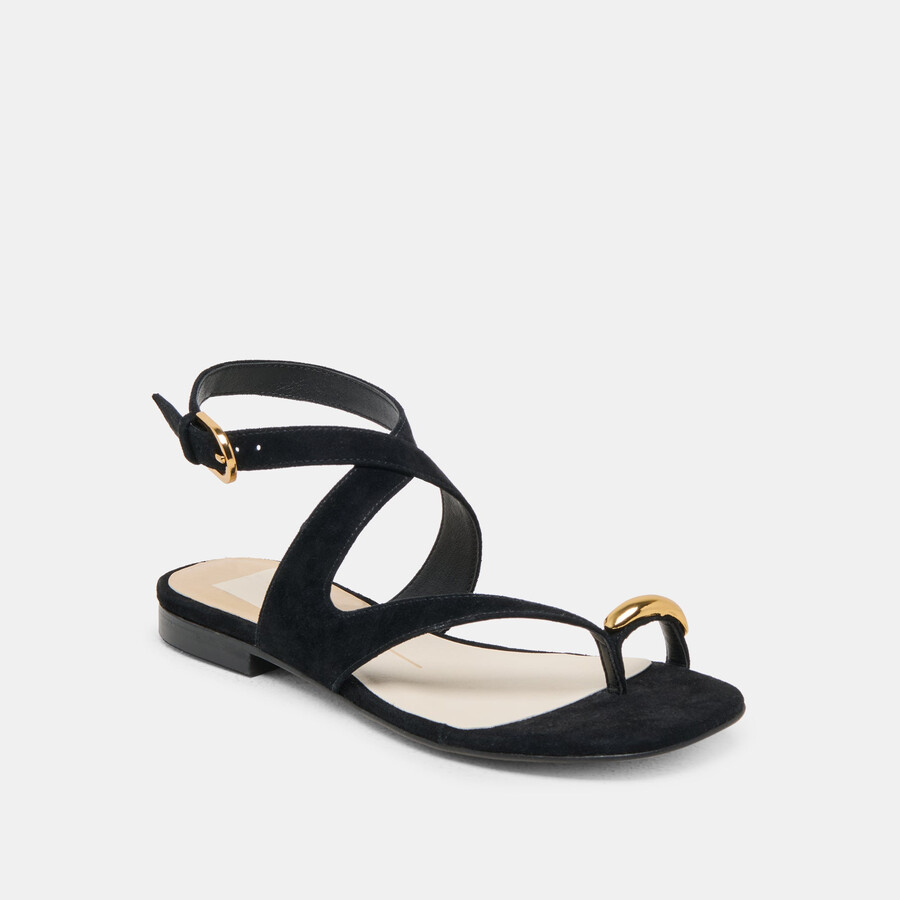 sandali earla in pelle scamosciata onice