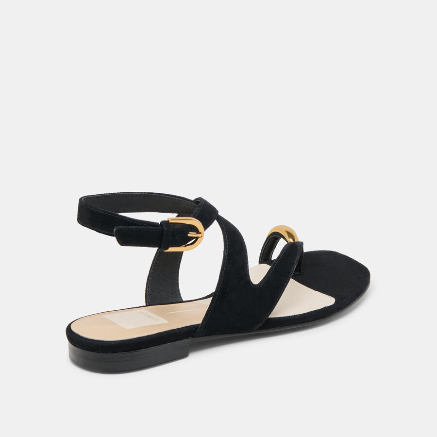 sandali earla in pelle scamosciata onice