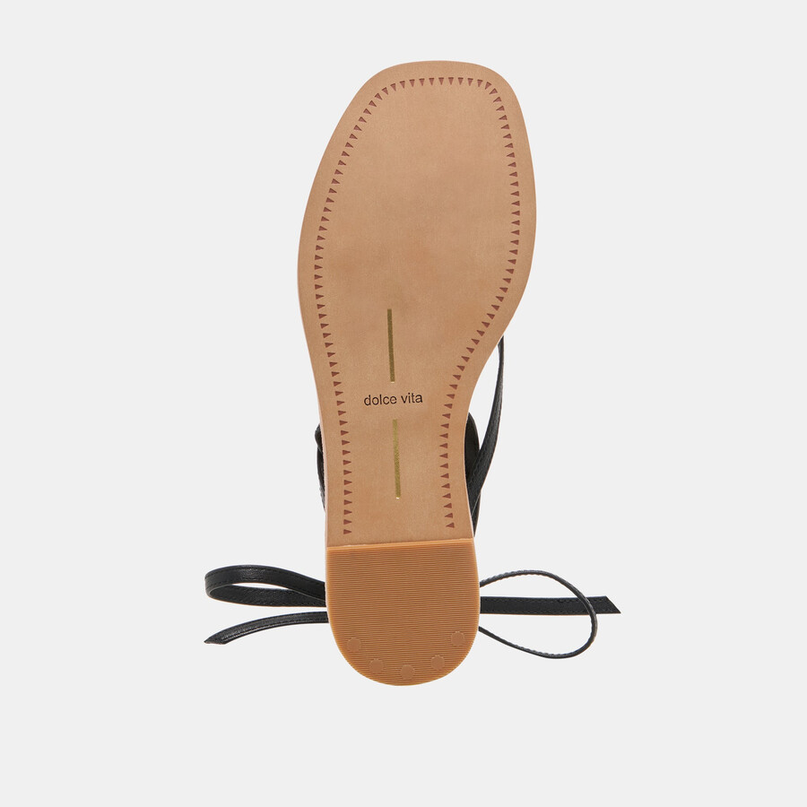 sandali rudie in pelle nera
