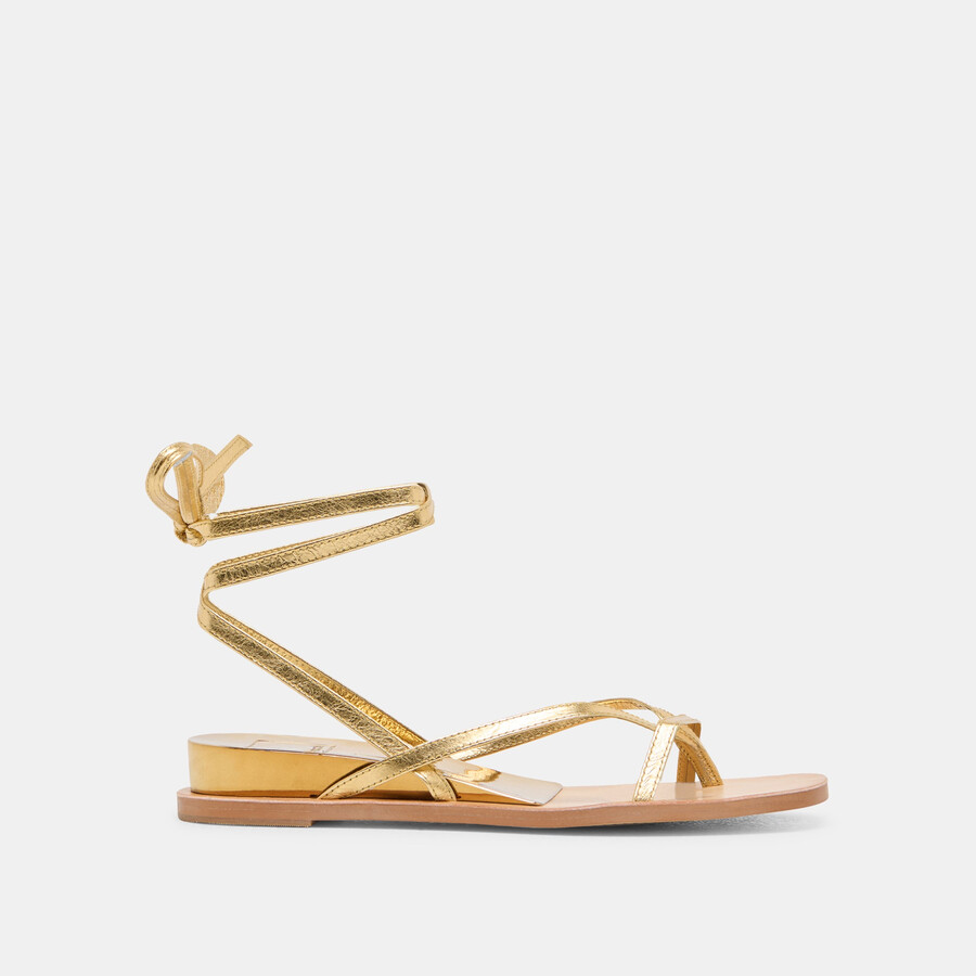 sandali rudie in pelle metallizzata oro scuro