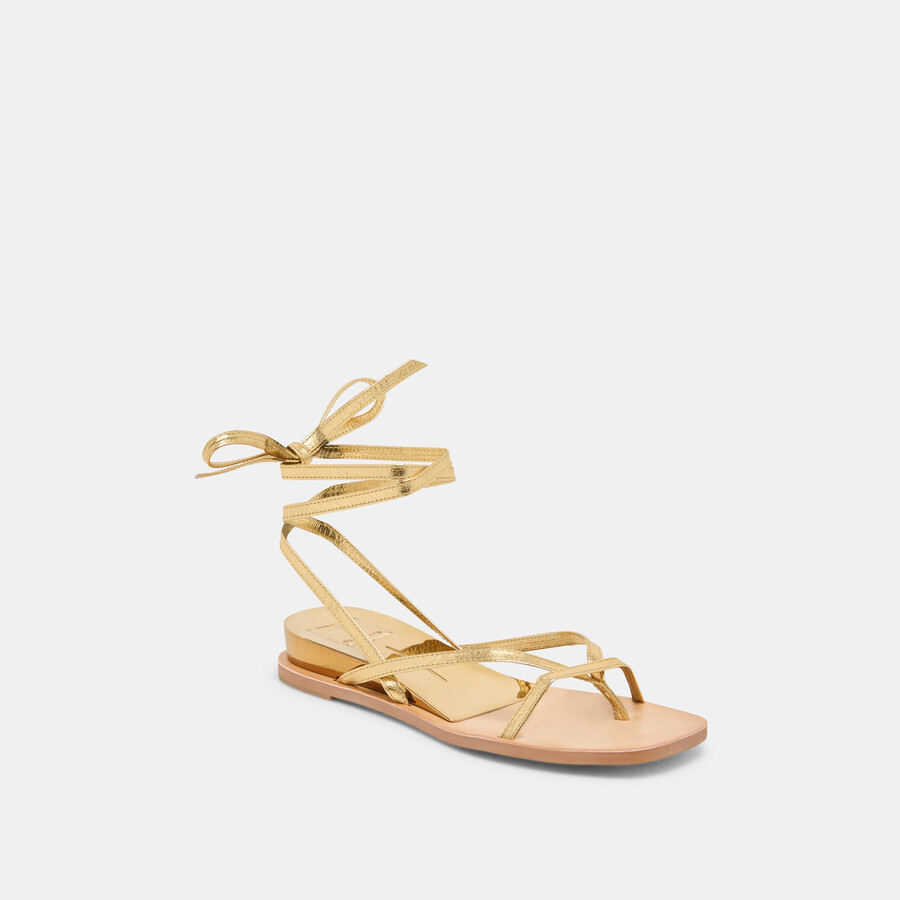 sandali rudie in pelle metallizzata oro scuro