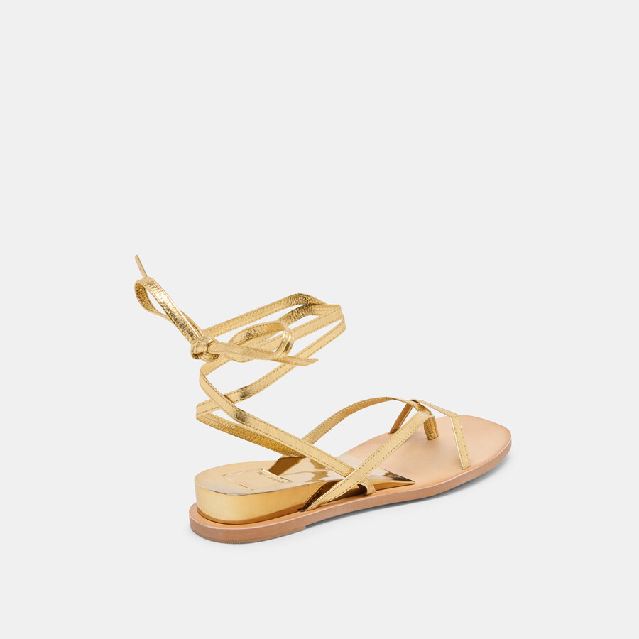sandali rudie in pelle metallizzata oro scuro