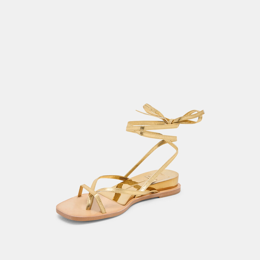 sandali rudie in pelle metallizzata oro scuro