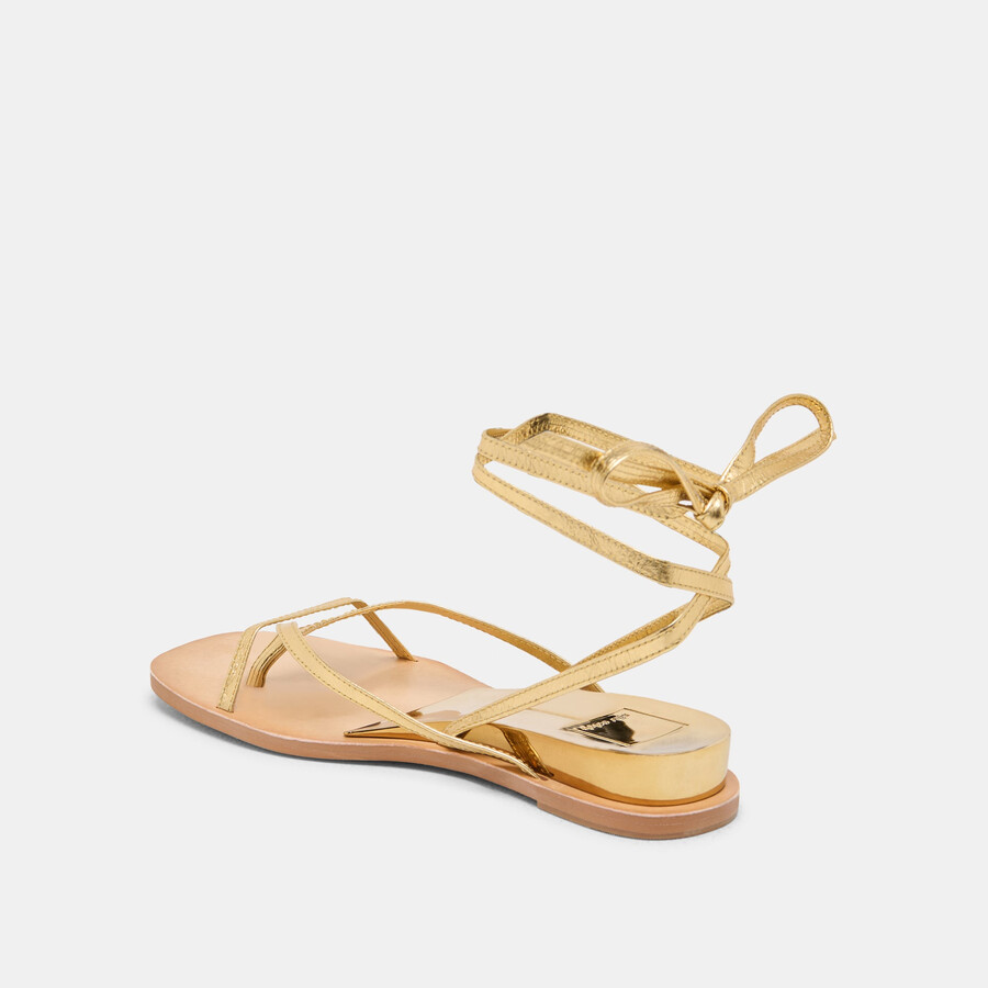 sandali rudie in pelle metallizzata oro scuro