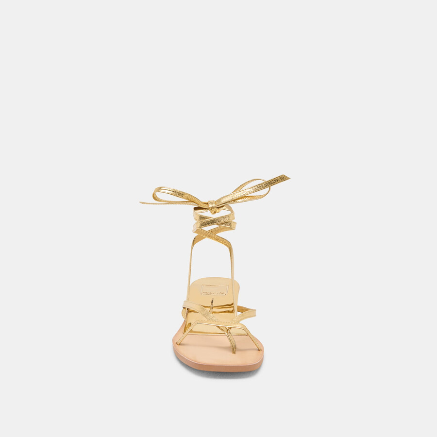 sandali rudie in pelle metallizzata oro scuro