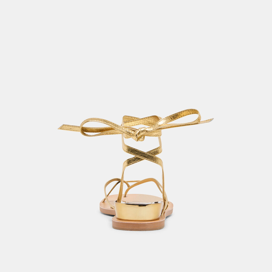 sandali rudie in pelle metallizzata oro scuro