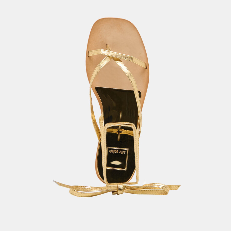 sandali rudie in pelle metallizzata oro scuro