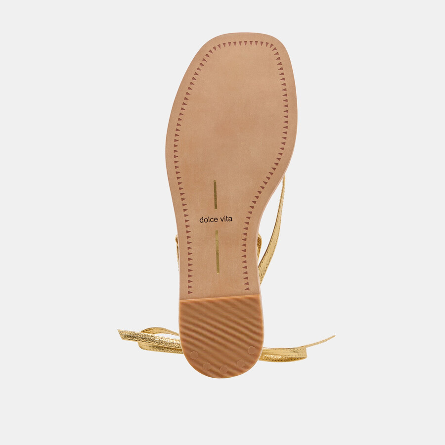 sandali rudie in pelle metallizzata oro scuro
