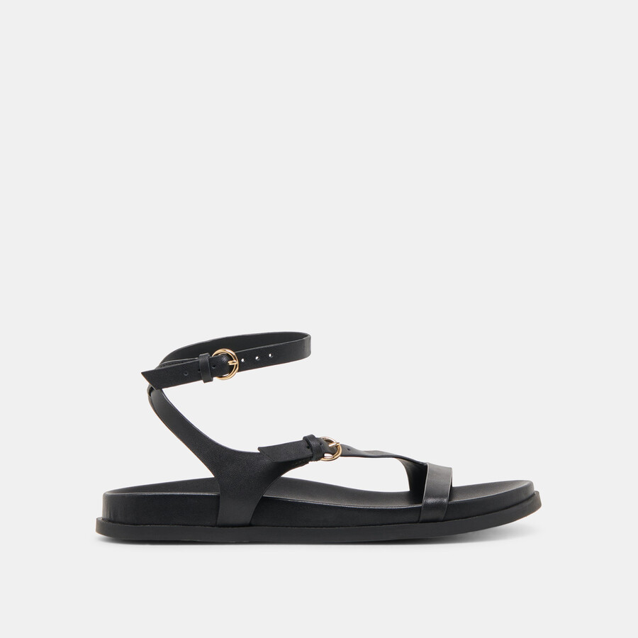 sandali darlis in pelle nera