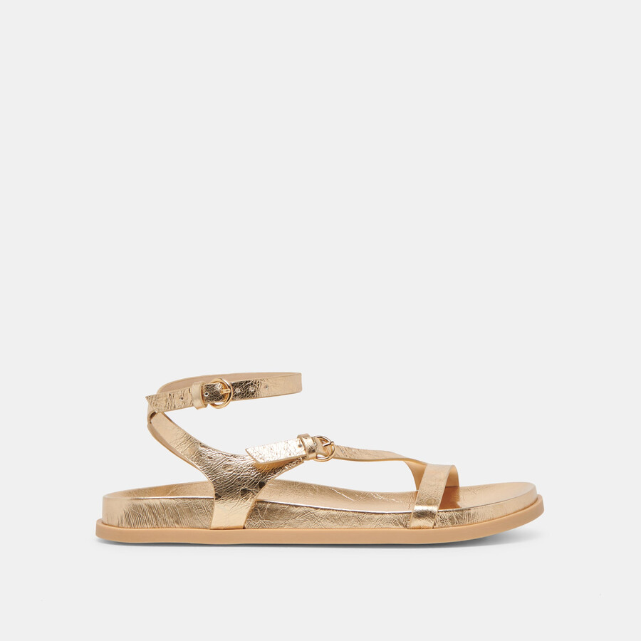 sandali darlis in pelle invecchiata color oro