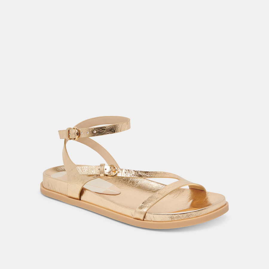 sandali darlis in pelle invecchiata color oro