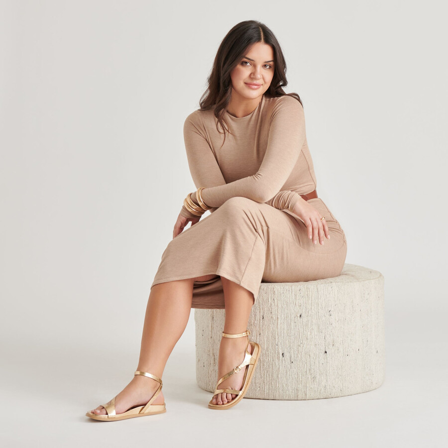 sandali darlis in pelle invecchiata color oro