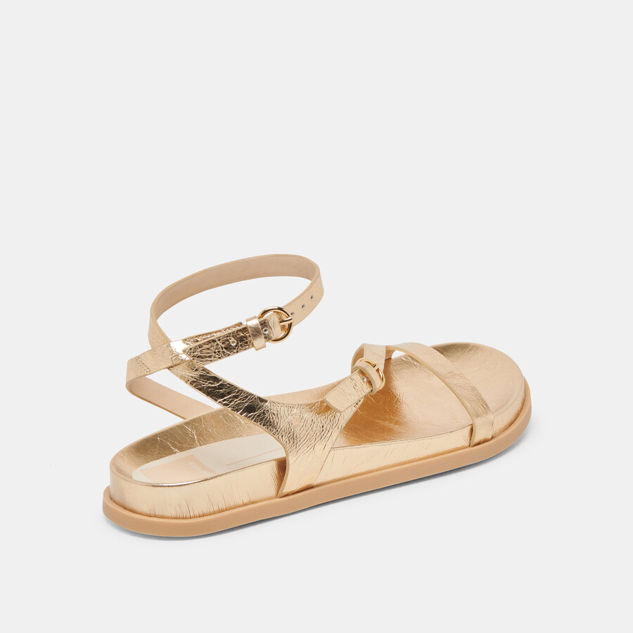sandali darlis in pelle invecchiata color oro