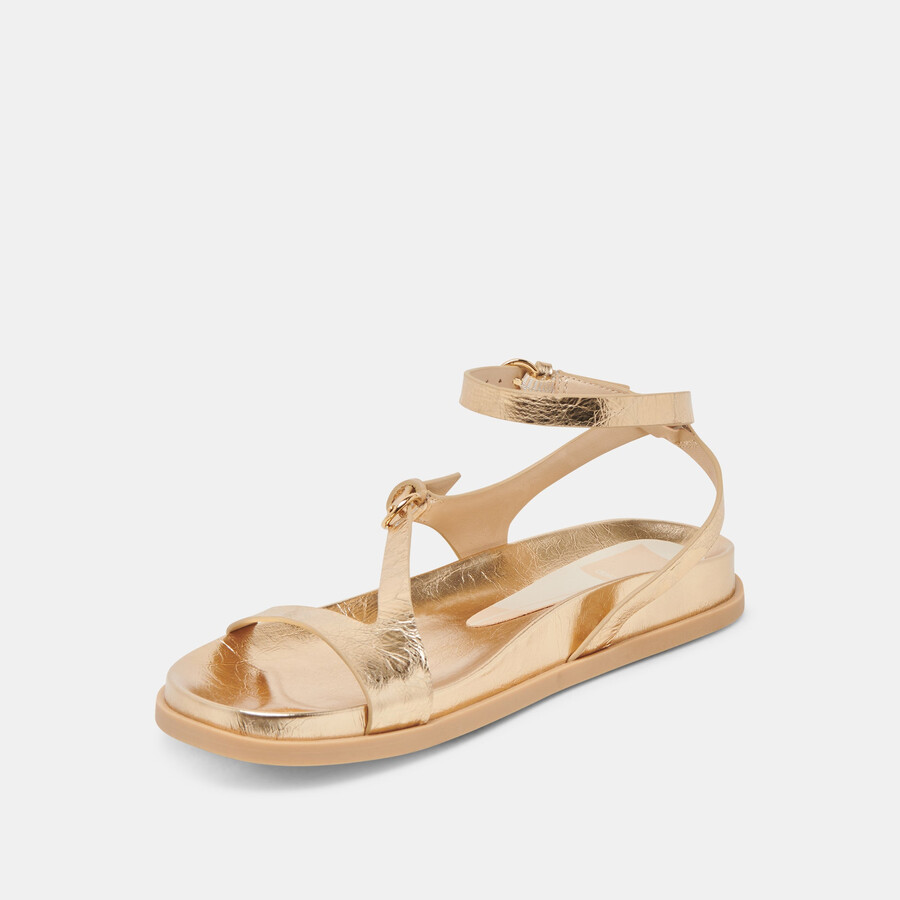 sandali darlis in pelle invecchiata color oro