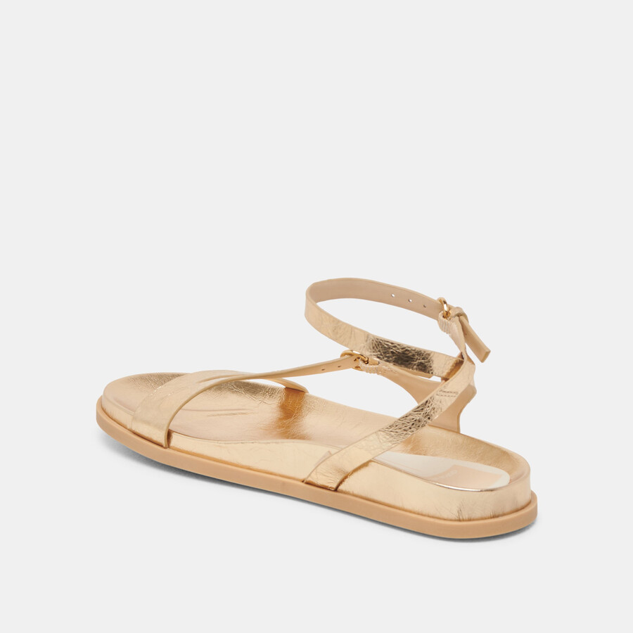 sandali darlis in pelle invecchiata color oro