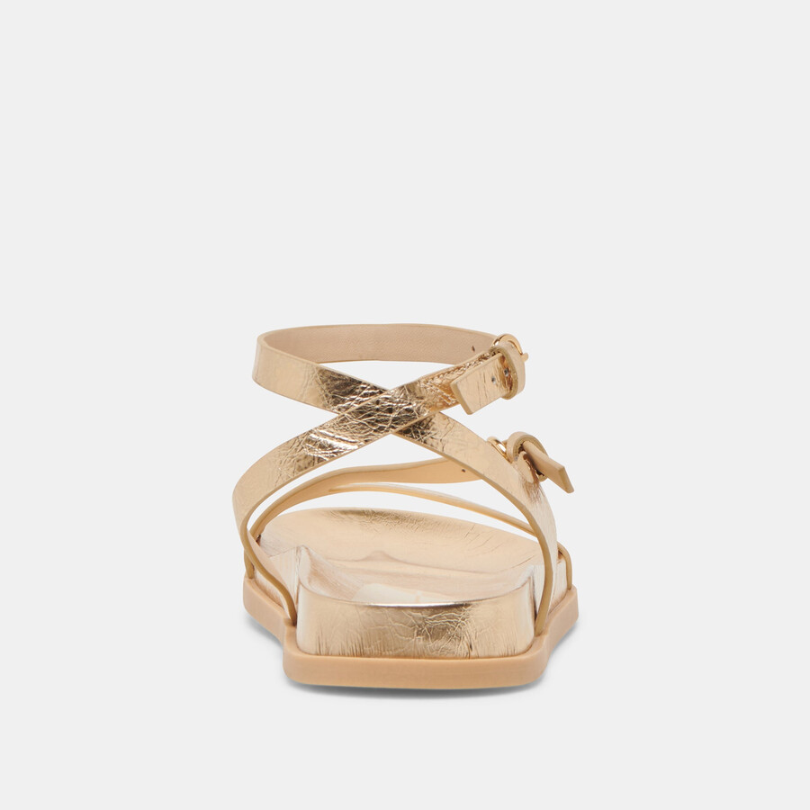 sandali darlis in pelle invecchiata color oro