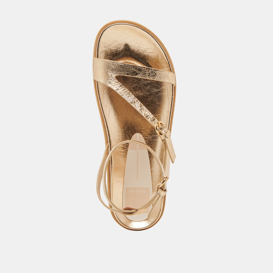 sandali darlis in pelle invecchiata color oro
